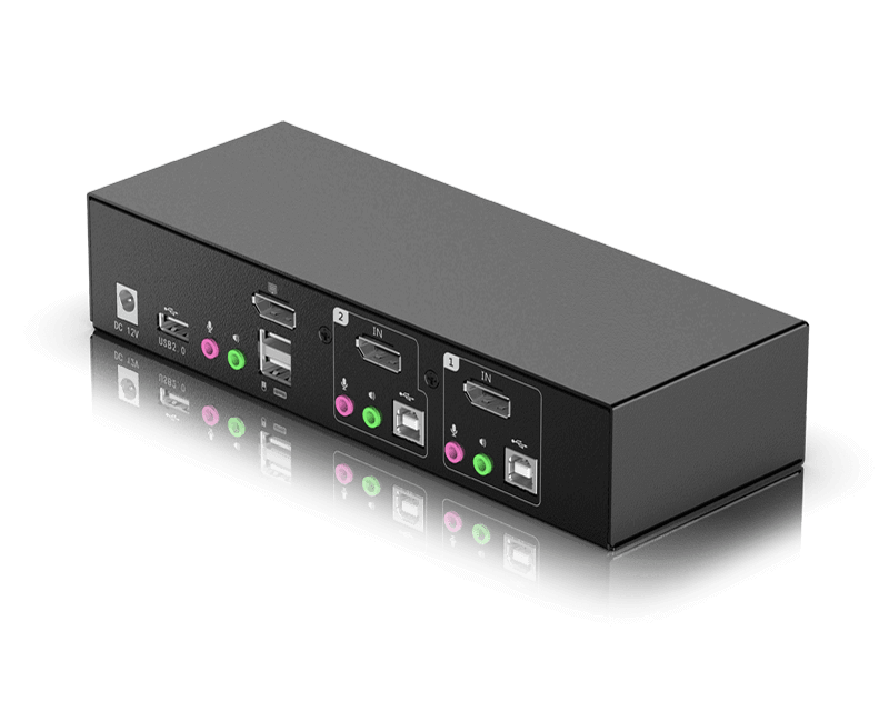 2-Port USB2.0 DisplayPort KVM switch