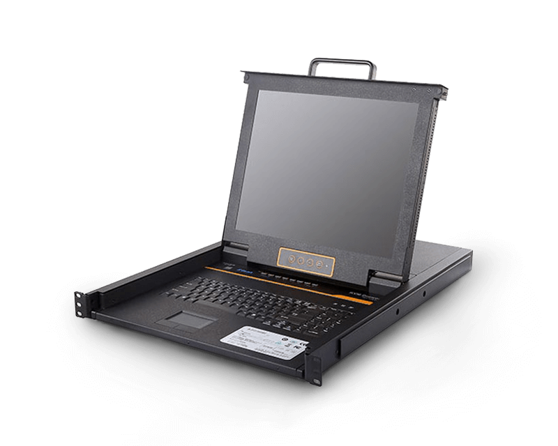 Single Rail 17” 8 Port CAT5 LCD KVM Switch