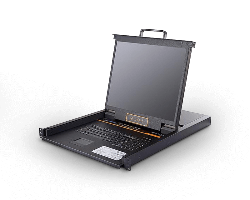 Single Rail 19” 16 Port CAT5 LCD KVM Switch