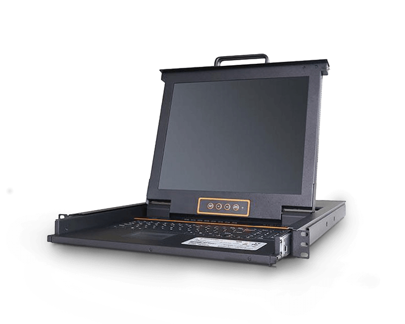 Single Rail 17” 24 Port CAT5 LCD KVM Switch