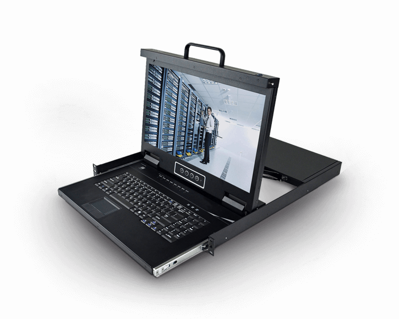 18.5” 8 Port CAT5 LCD KVM over IP Switch 1-Local / 1-Remote Access