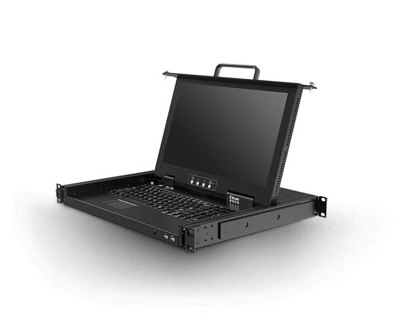 Ultra Short Depth Single Rail Widescreen 15.6” 2 Port LCD KVM Switch